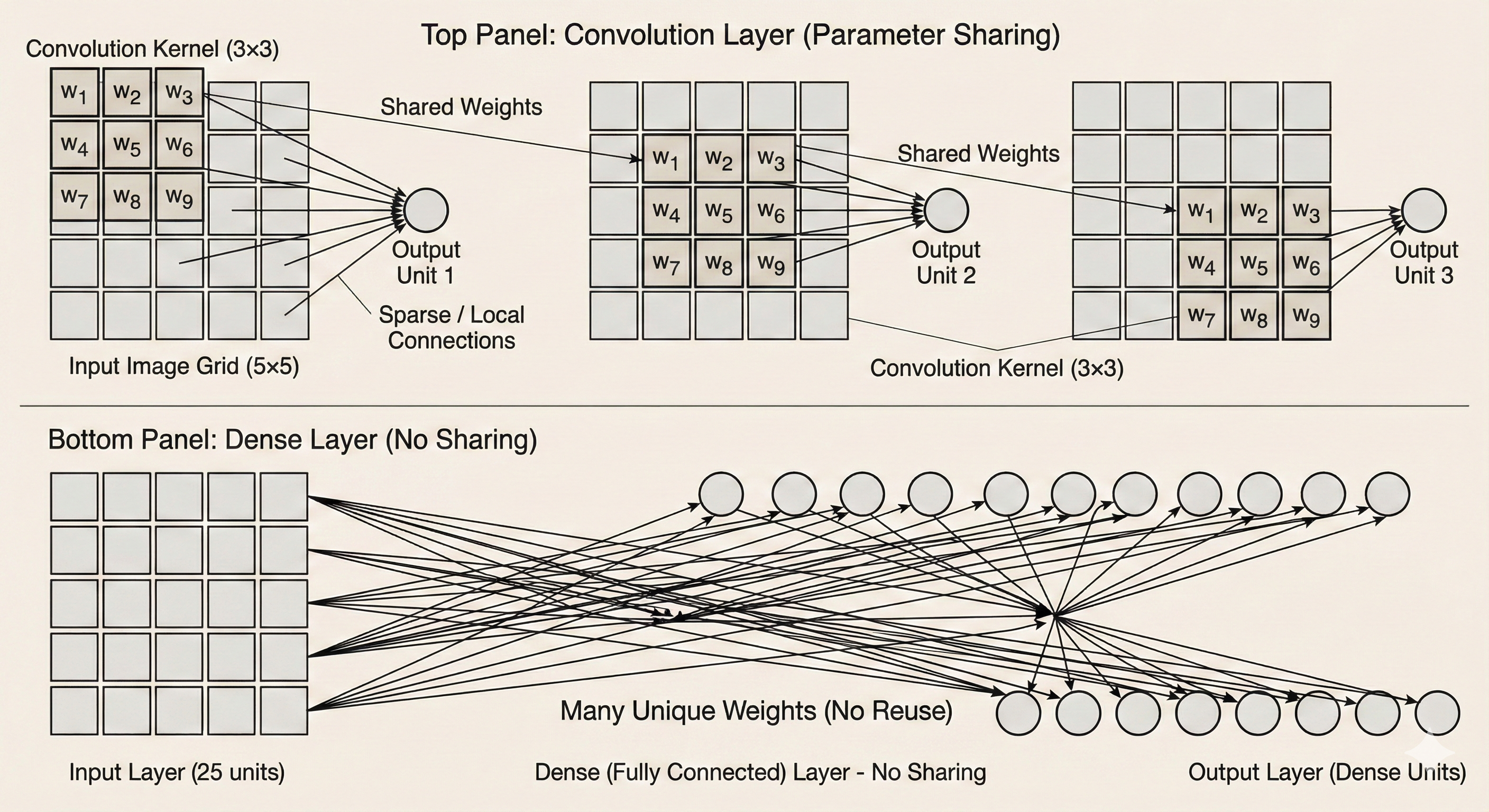 Parameter sharing visualization